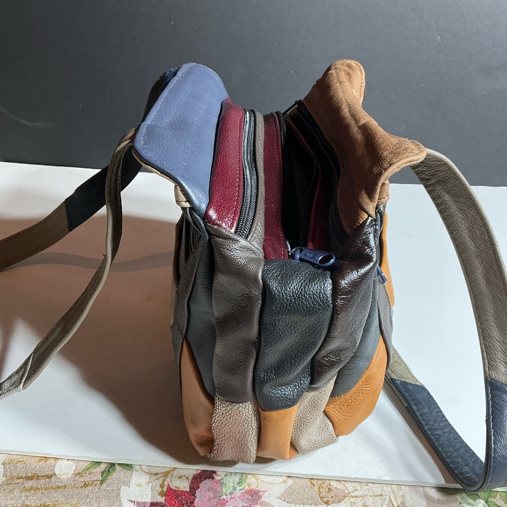 Multicolor Leather Patchwork Men's Bag - image 4